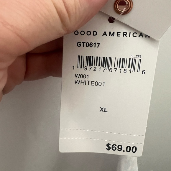 NWT | Good American White Asymmetrical Tank Top | SZ XL - Picture 3 of 4